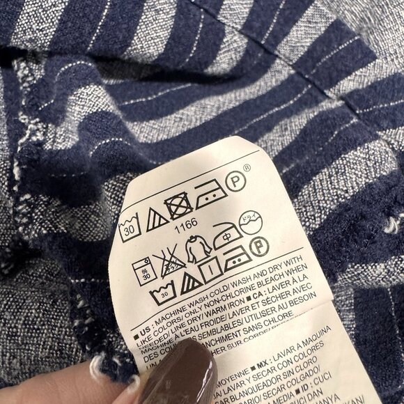 Old Navy Tank Top Dress L Shift Linen Blend Blue Pockets Boho Festival Hippie - Picture 9 of 11